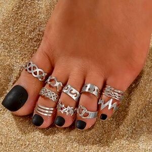 NEW 10pc Adj Toe Ring Set